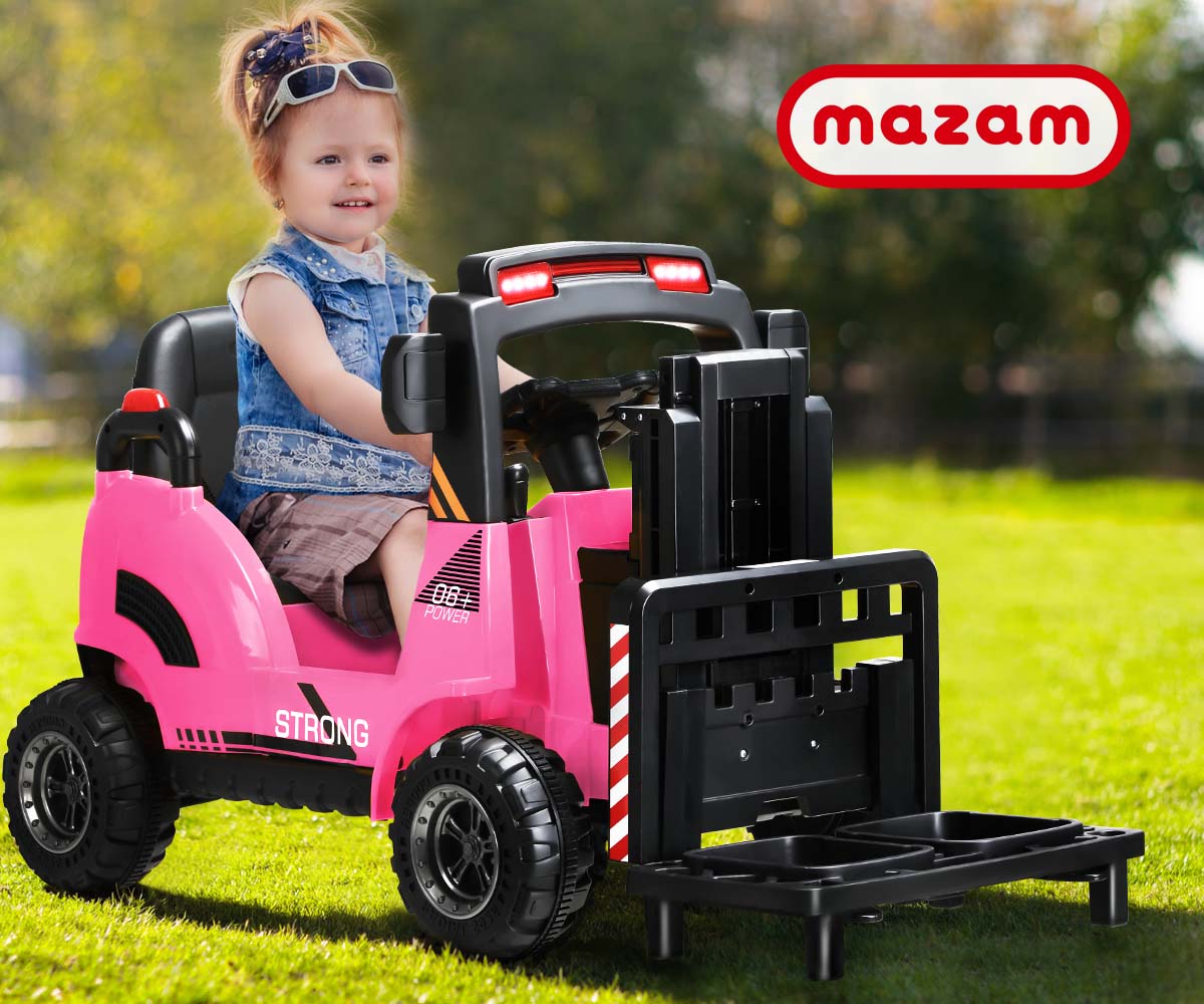 Mazam Ride-On Forklift Electric Car Toy for Toddlers Kids 12V Rechargeable Pink - Sunyee