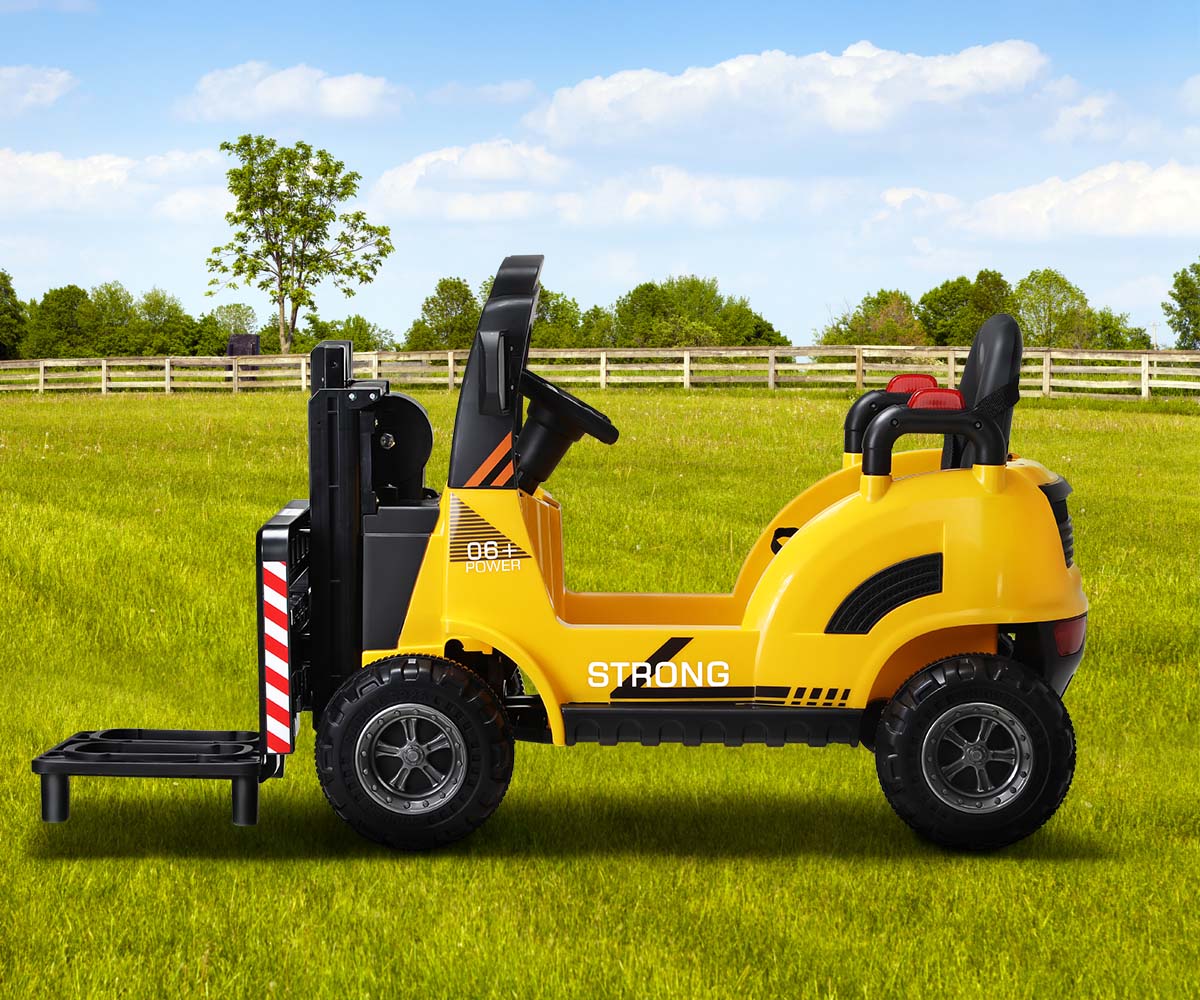Mazam Kids Ride-On Forklift 12V Electric Operated Car Toy W/ Lift/Load Yellow - Sunyee
