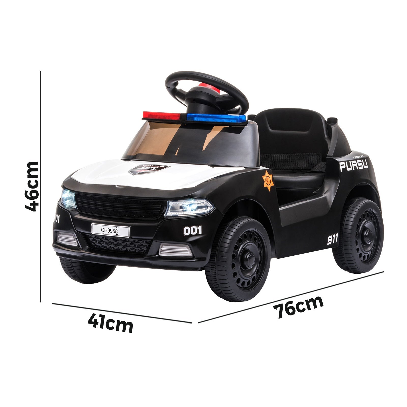 Mazam Kids Ride On Car Electric Toys Inspired Patrol Police Gift for Toddlers - Sunyee