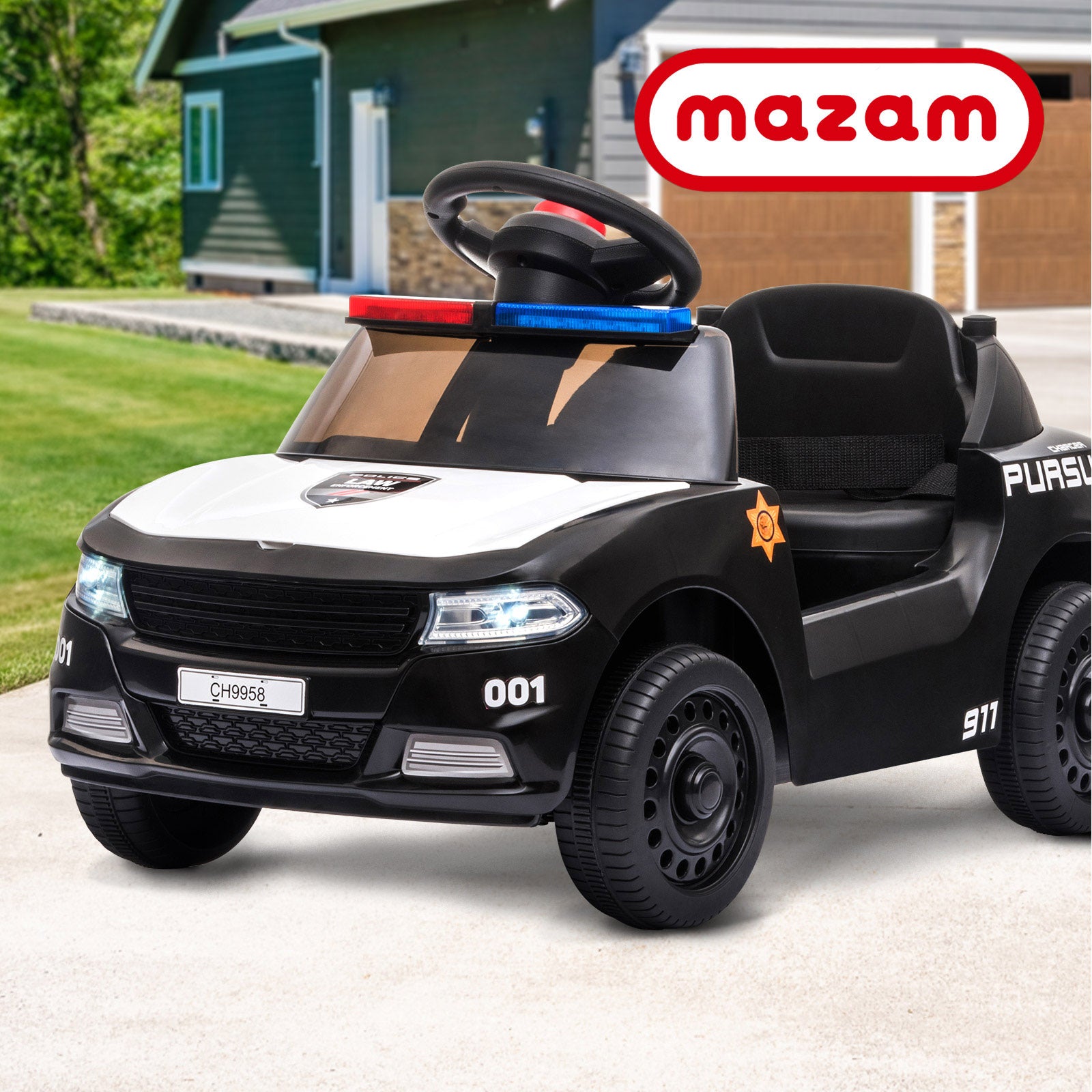 Mazam Kids Ride On Car Electric Toys Inspired Patrol Police Gift for Toddlers - Sunyee