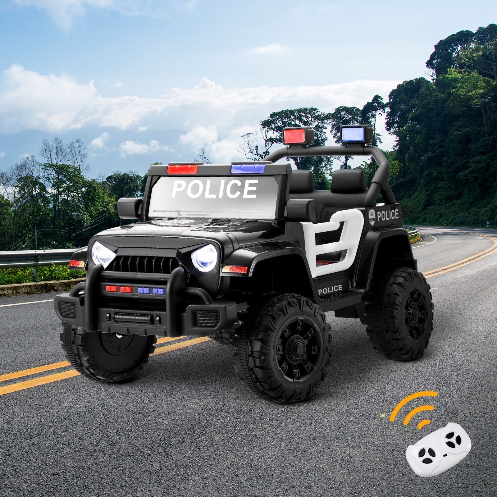 Mazam Kids Police Ride On Car Jeep 12V Electric Toy Remote Control Battery Cars - Sunyee