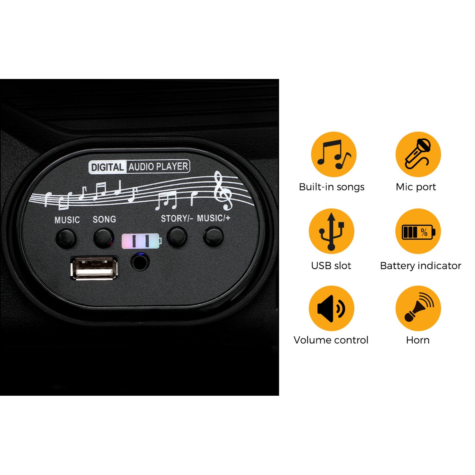 Mazam Kids Police Ride On Car Jeep 12V Electric Toy Remote Control Battery Cars - Sunyee