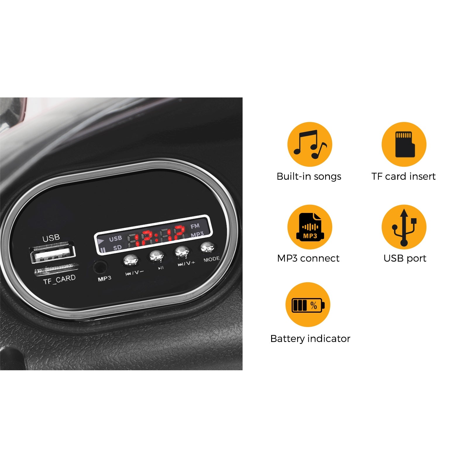 Mazam Kids Ride On Car Electric Vehicle Toy Remote Cars Gift MP3 LED light 12V - Sunyee