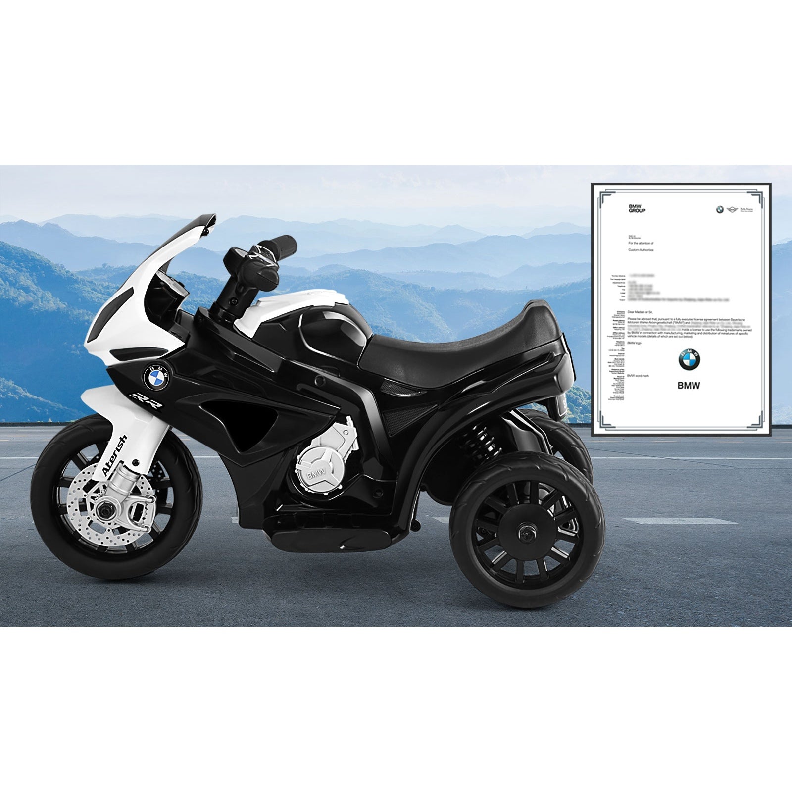 BMW Kids Ride On Car Motorcycle Police 3 Wheels Toy Tricycle Electric Car Gift - Sunyee