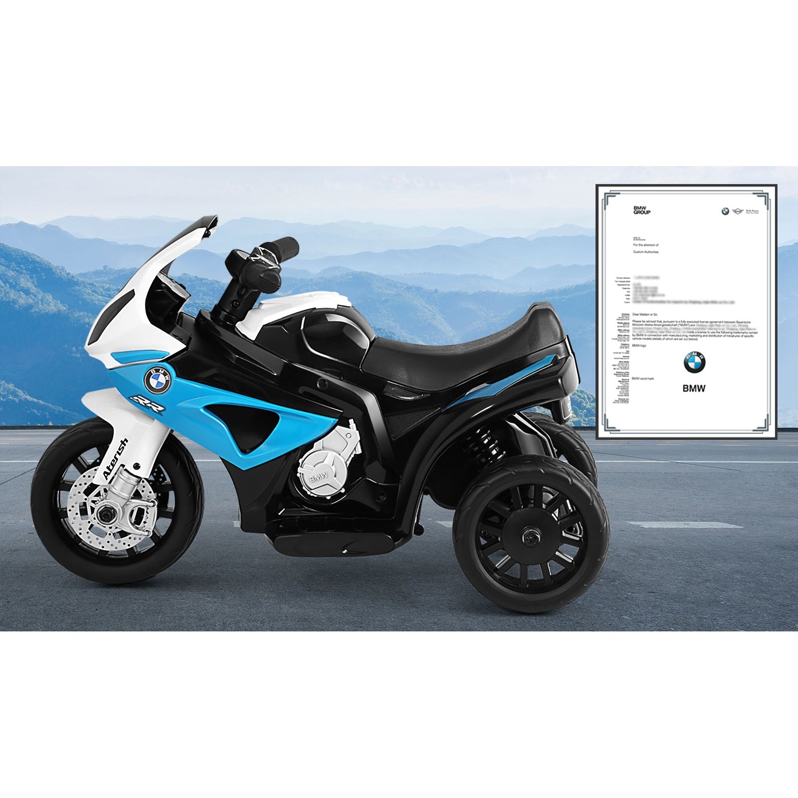 BMW Ride On Motorbike Kids Battery Powered Motorcycle Toy Electric Police Car - Sunyee