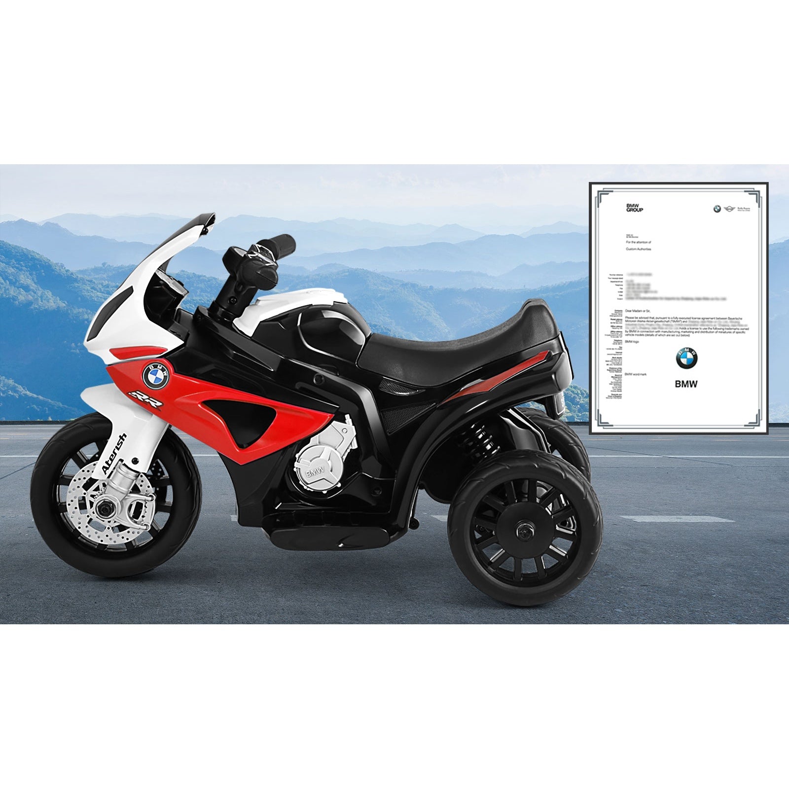 BMW Kids Ride On Motorbike Electric Police Motorcycle Police Car Toy Boy Girl - Sunyee