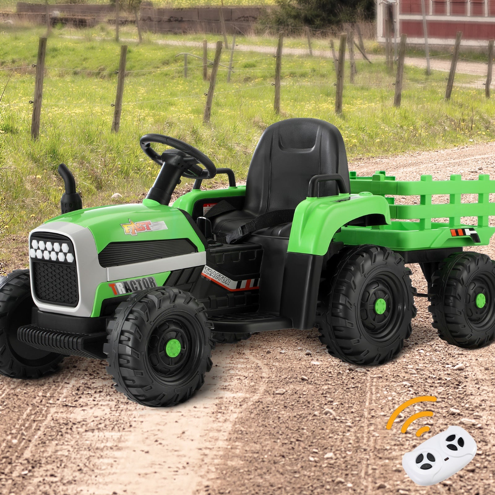 Mazam Kids Ride On Car Tractor 12V Electric Battery Toy Remote Control Green - Sunyee
