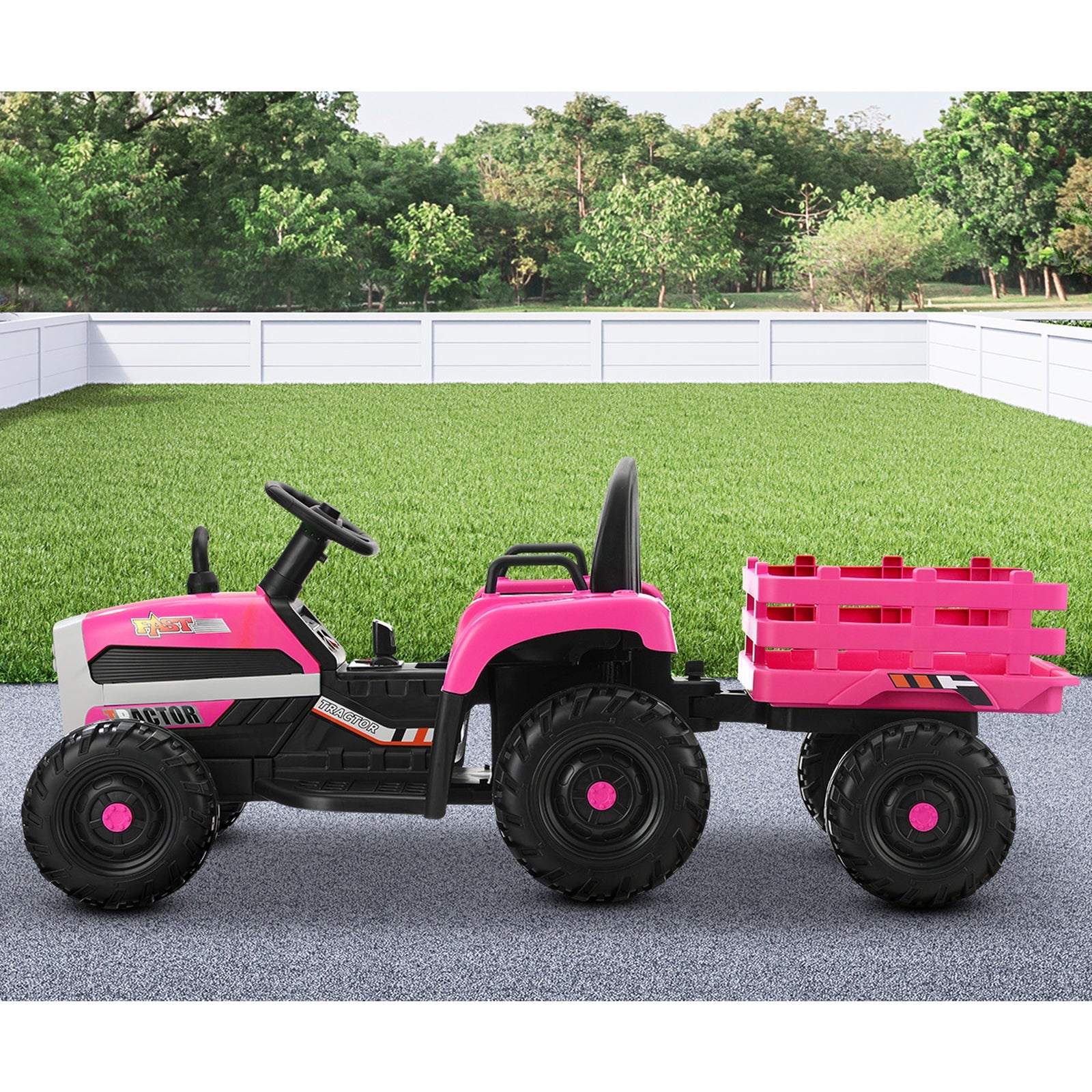 Mazam Kids Ride On Car Tractor 12V Electric Battery Toy Remote Control Cars Pink - Sunyee