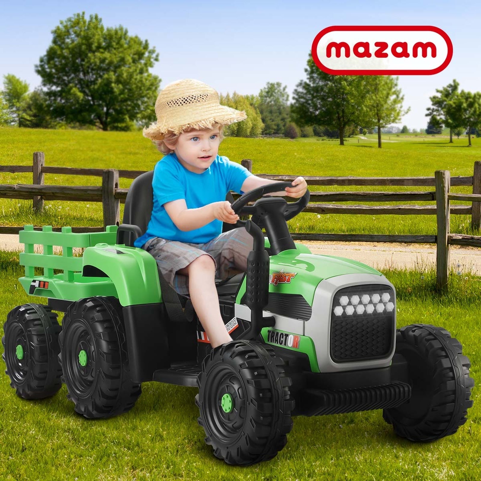 Mazam Kids Ride On Car Tractor 12V Electric Battery Toy Remote Control Toddler - Sunyee