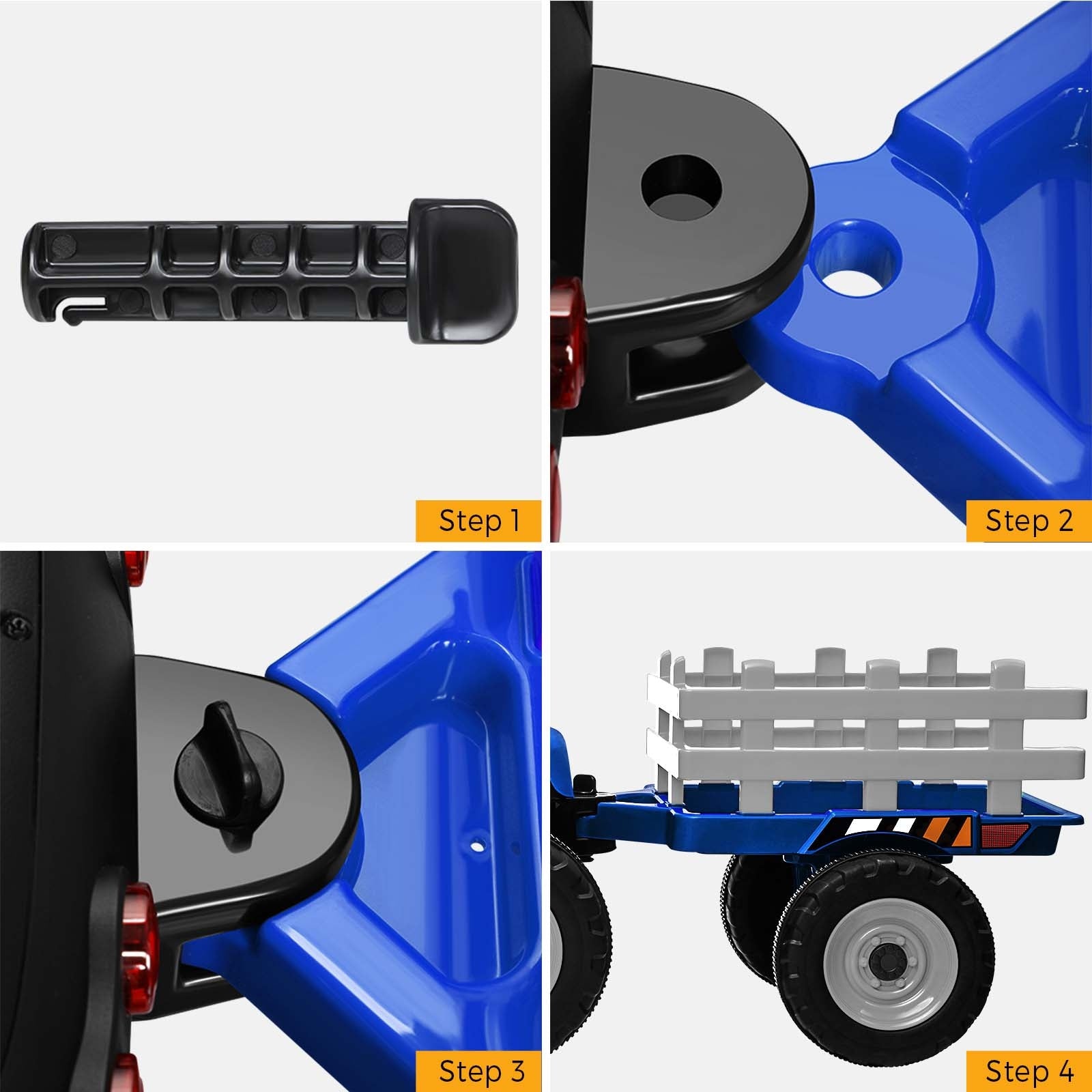 Mazam Kids Ride On Tractor W/ Trailer 12V Electric Vehicle Toys Gift Bluetooth - Sunyee