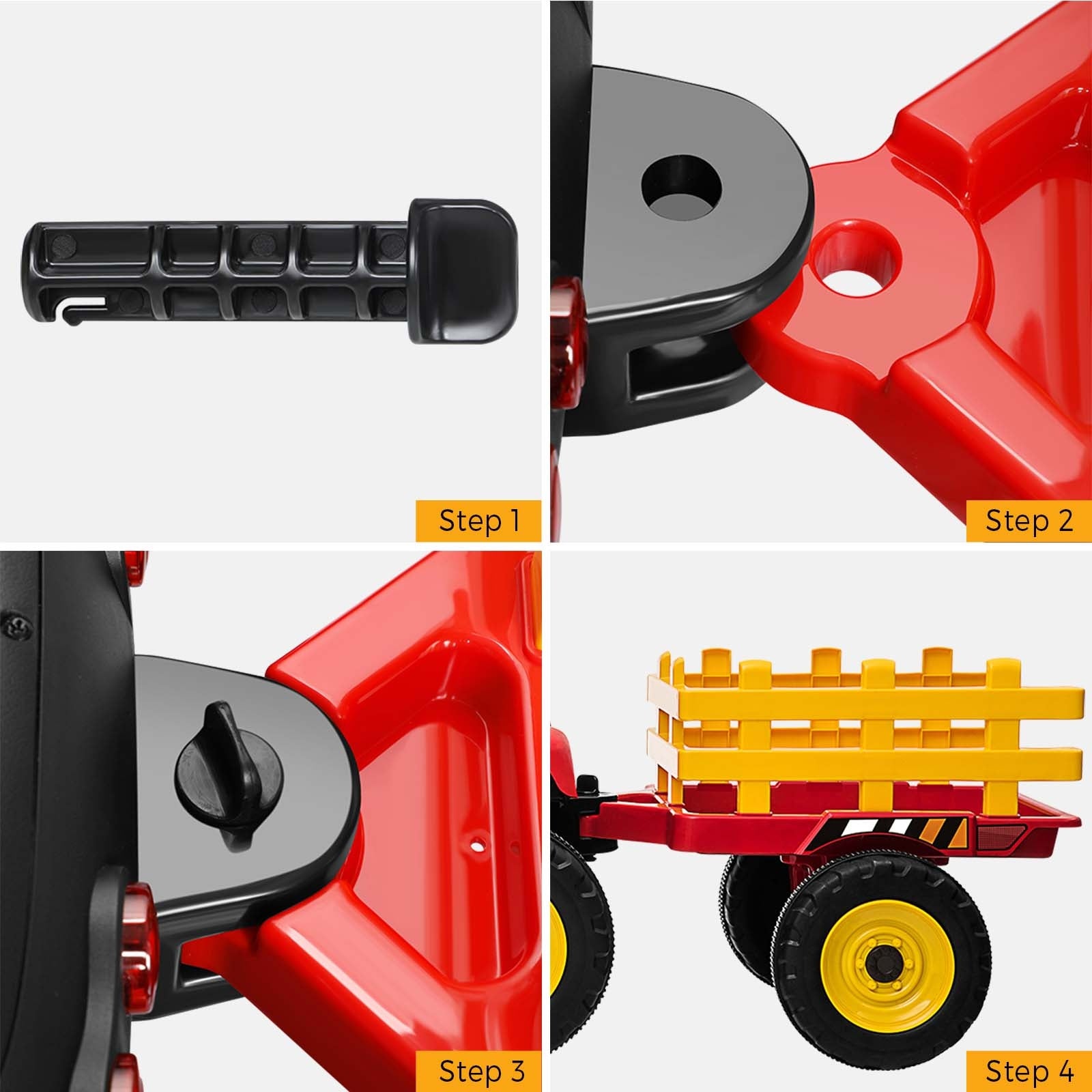 Mazam Kids Ride On Tractor W/ Trailer Electric Vehicle Toy Car Bluetooth Gift - Sunyee