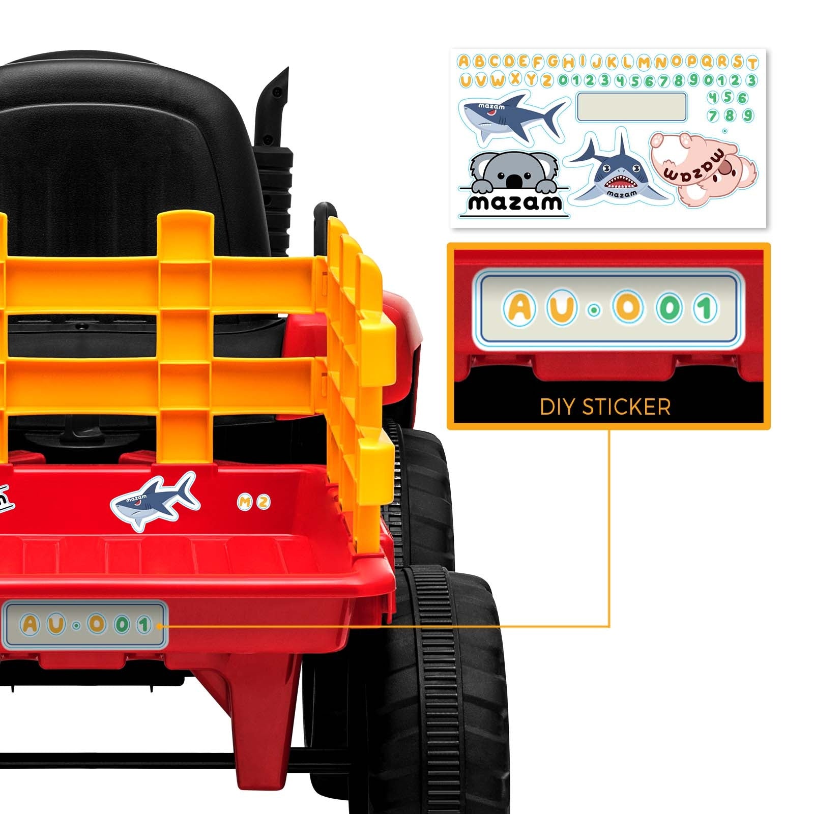 Mazam Kids Ride On Tractor W/ Trailer Electric Vehicle Toy Car Bluetooth Gift - Sunyee