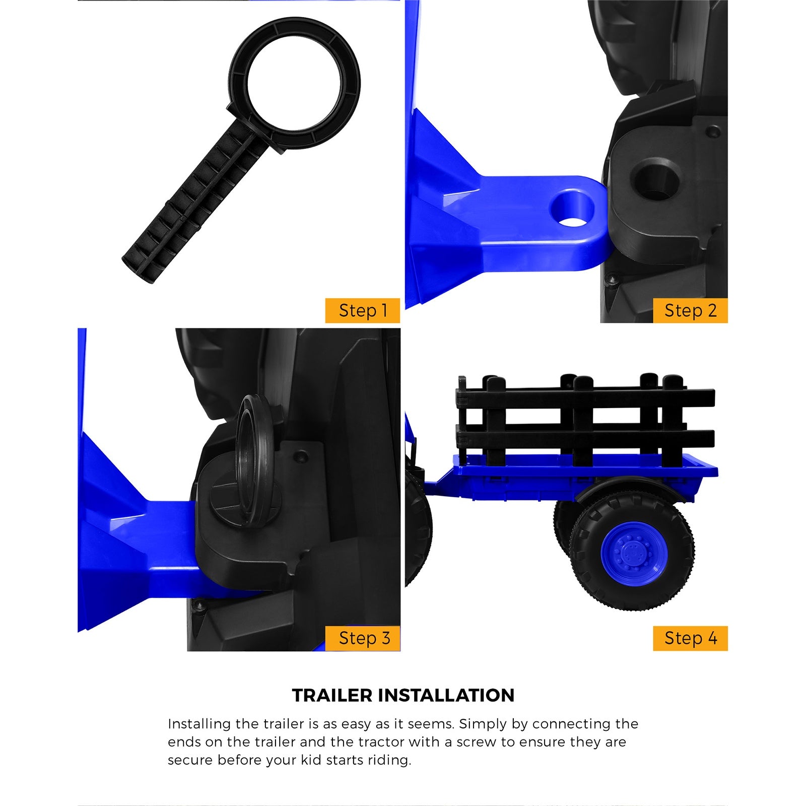 Mazam Ride On Car Tractor W/ Trailer Kids 12V Remote Electric Vehicle Toddlers - Sunyee