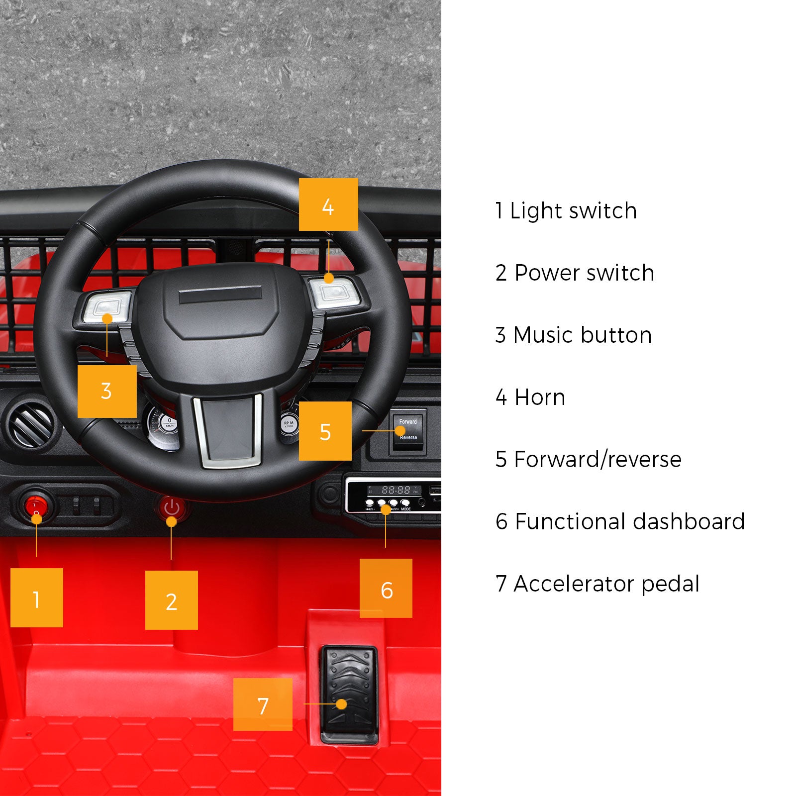 Mazam Ride On Car Electric Jeep Toy Remote Cars Kids Gift MP3 LED lights 12V - Sunyee