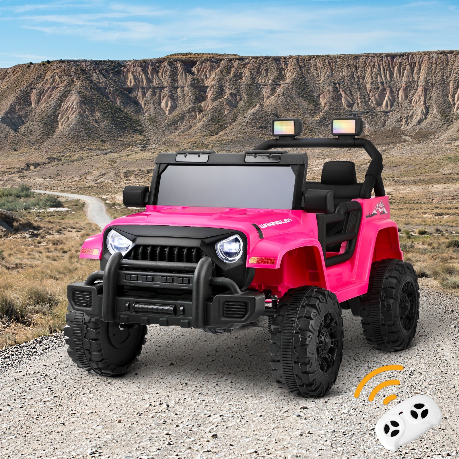 Mazam Kids Ride On Cars Remote Control 12V Electric Toy Jeep Horn Music Car Pink - Sunyee