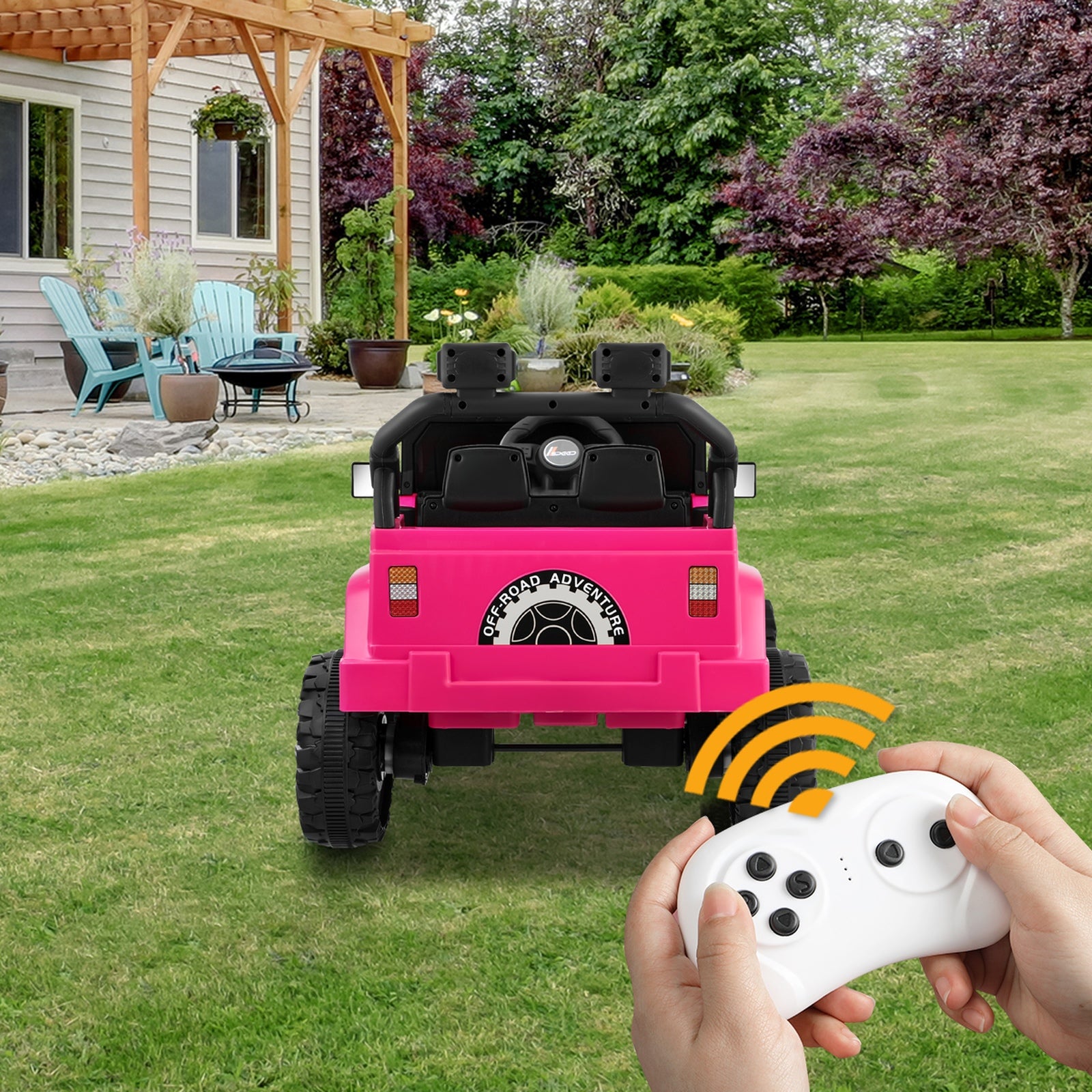 Mazam Kids Ride On Cars Remote Control 12V Electric Toy Jeep Horn Music Car Pink - Sunyee