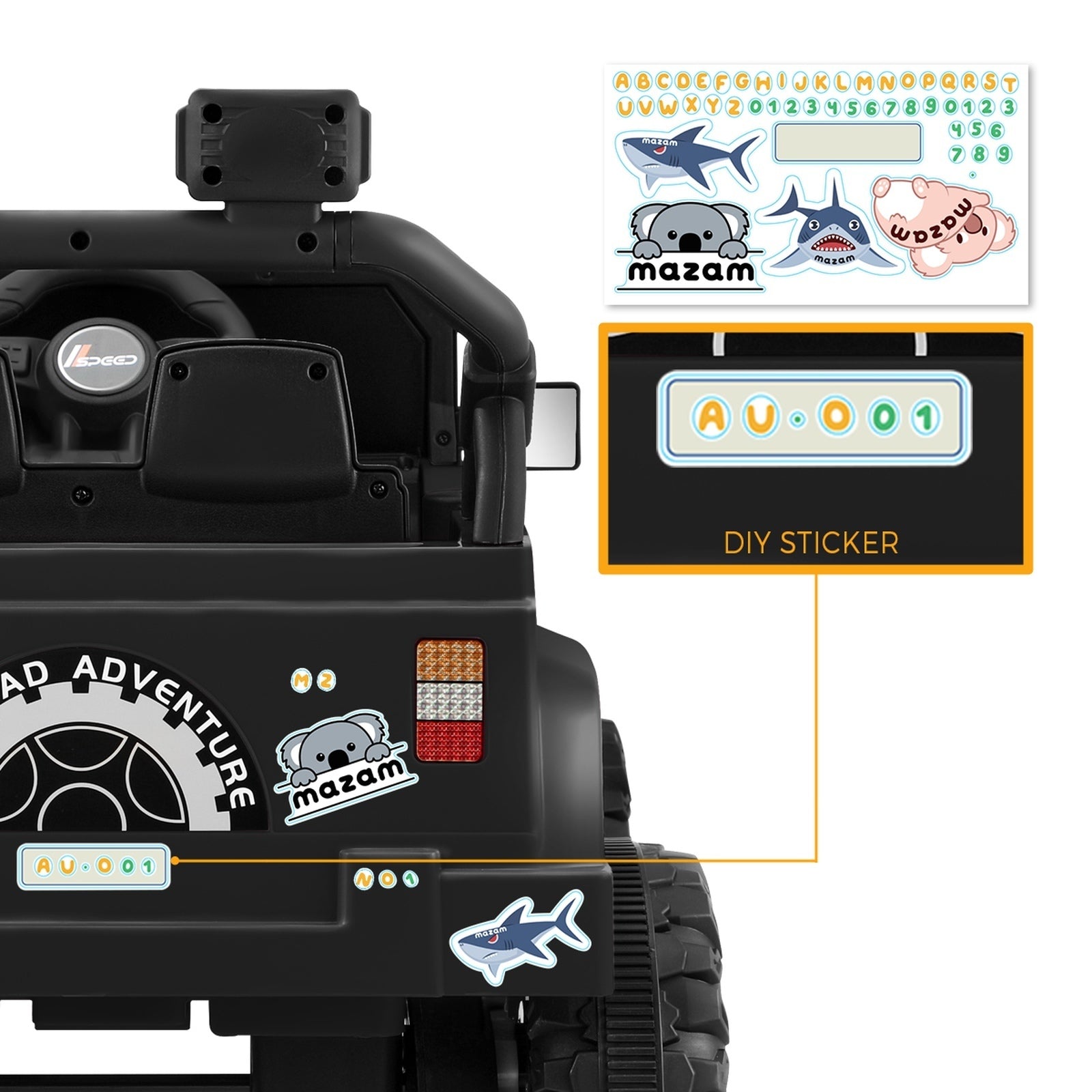 Mazam Kids Ride On Car Jeep 12V Electric Remote Control Toy Cars Gift Black Pink - Sunyee