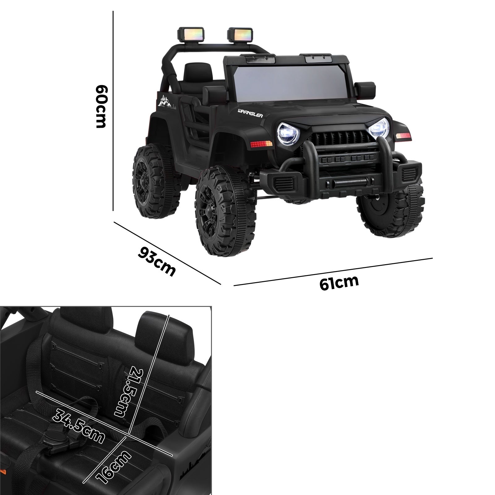 Mazam Kids Ride On Car Jeep 12V Electric Remote Control Toy Cars Gift Black Pink - Sunyee