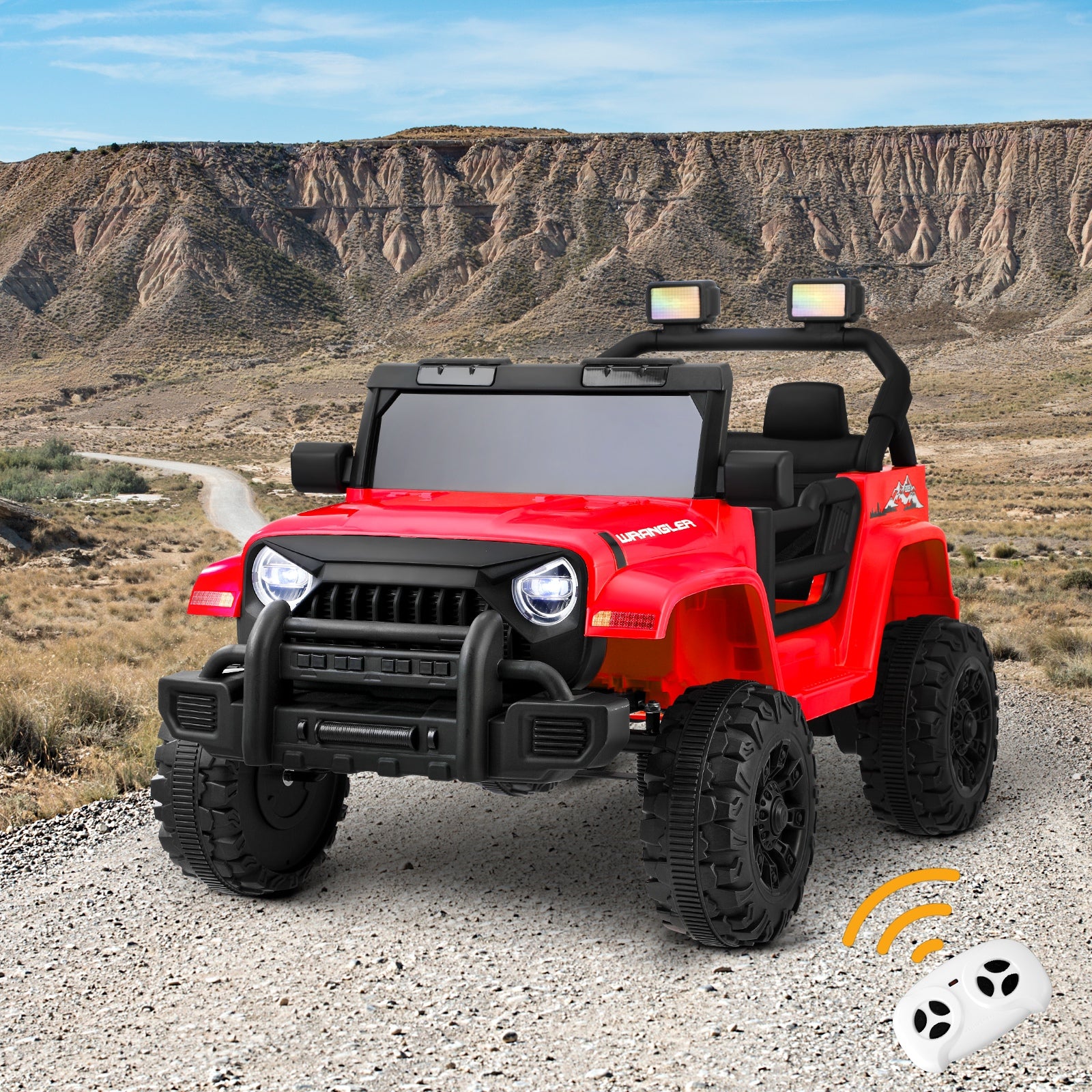 Mazam Kids Ride on Cars 12V Electric Toys Jeep Battery Remote Control LED Red - Sunyee