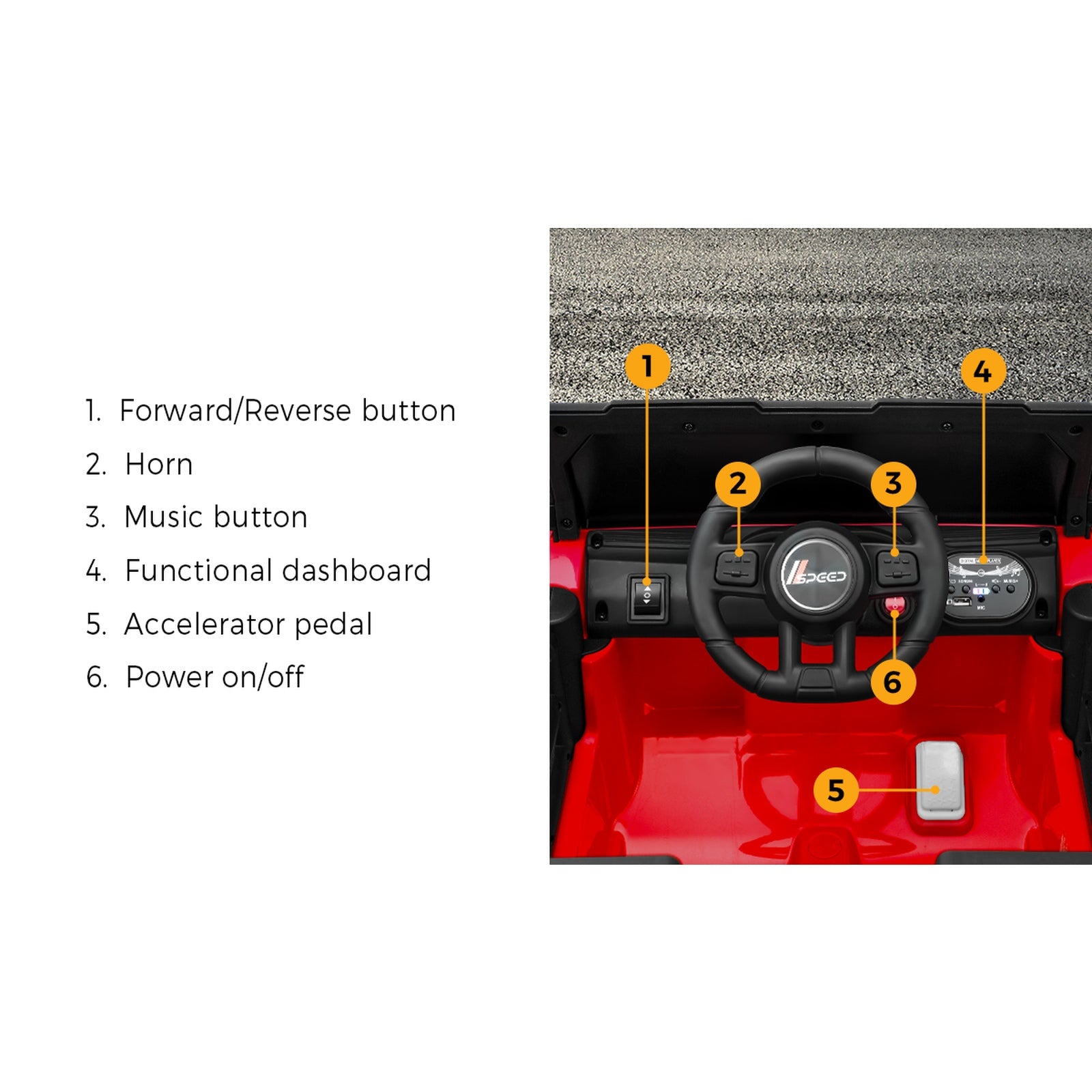 Mazam Kids Ride on Cars 12V Electric Toys Jeep Battery Remote Control LED Red - Sunyee