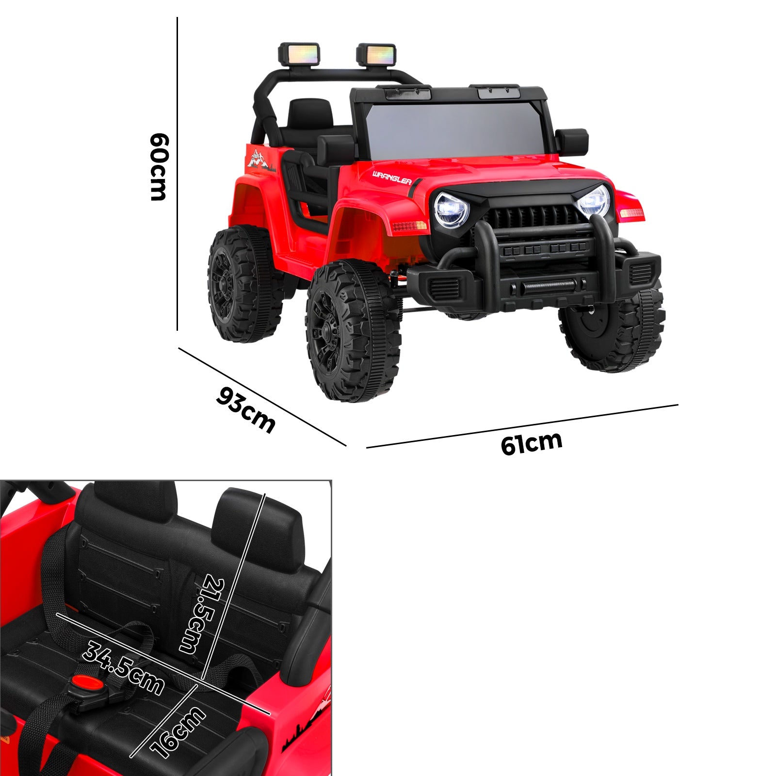 Mazam Kids Ride on Cars 12V Electric Toys Jeep Battery Remote Control LED Red - Sunyee