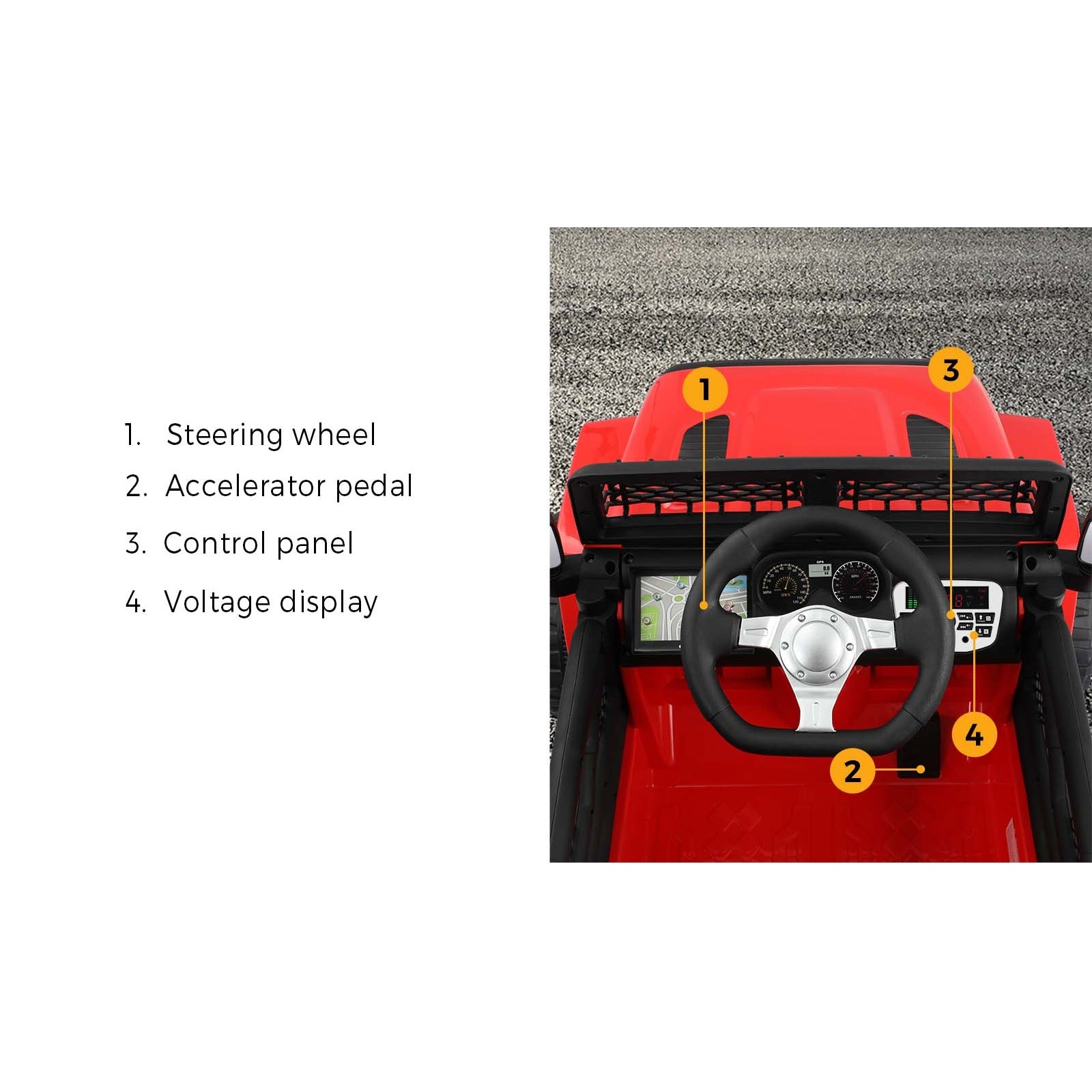 Mazam Ride On Car Electric Jeep Toy Remote Cars Kids Gift MP3 LED lights 12V - Sunyee