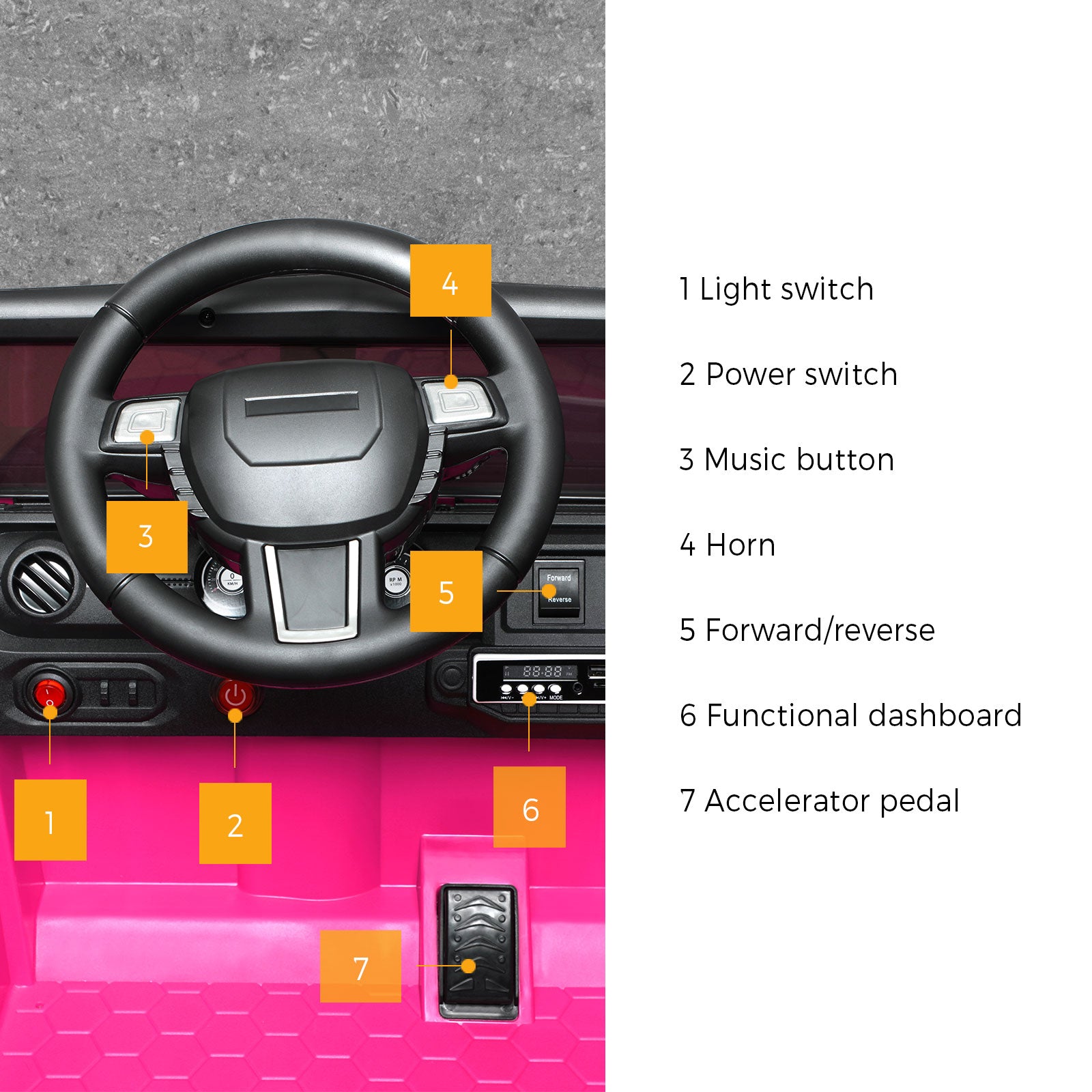 Mazam Kids Ride On Car Jeep 12V Electric Vehicle Toy Remote Cars Gift LED Light - Sunyee