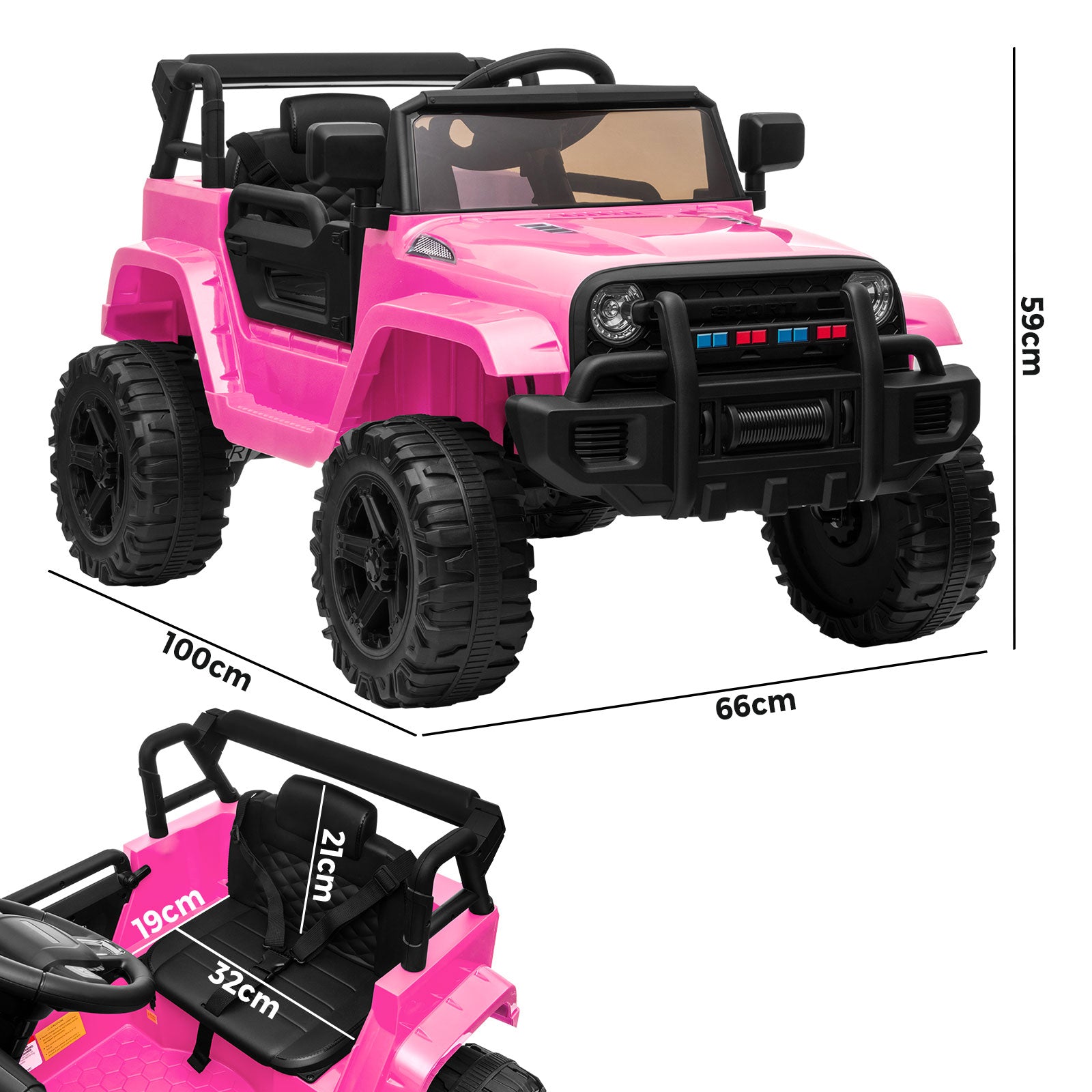 Mazam Kids Ride On Car Jeep 12V Electric Vehicle Toy Remote Cars Gift LED Light - Sunyee