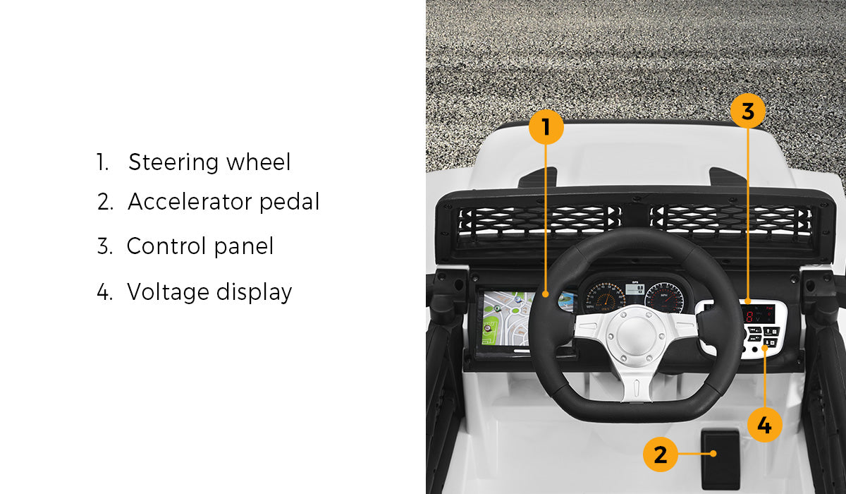 Mazam Kids Ride On Car Electric Toys Jeep 12V Remote Vehicle Car Gift White - Sunyee