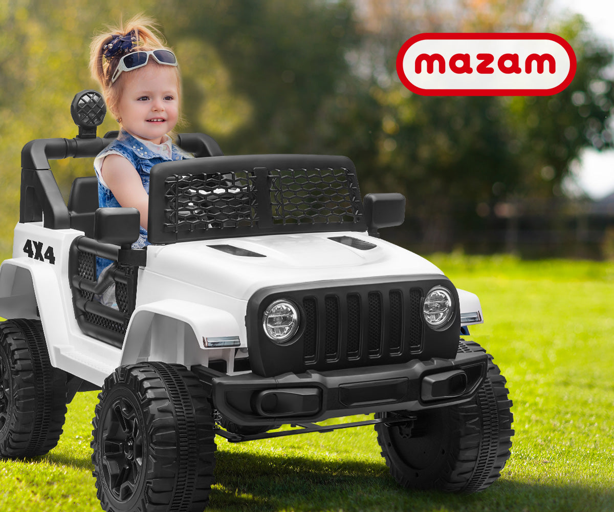 Mazam Kids Ride On Car Electric Toys Jeep 12V Remote Vehicle Car Gift White - Sunyee