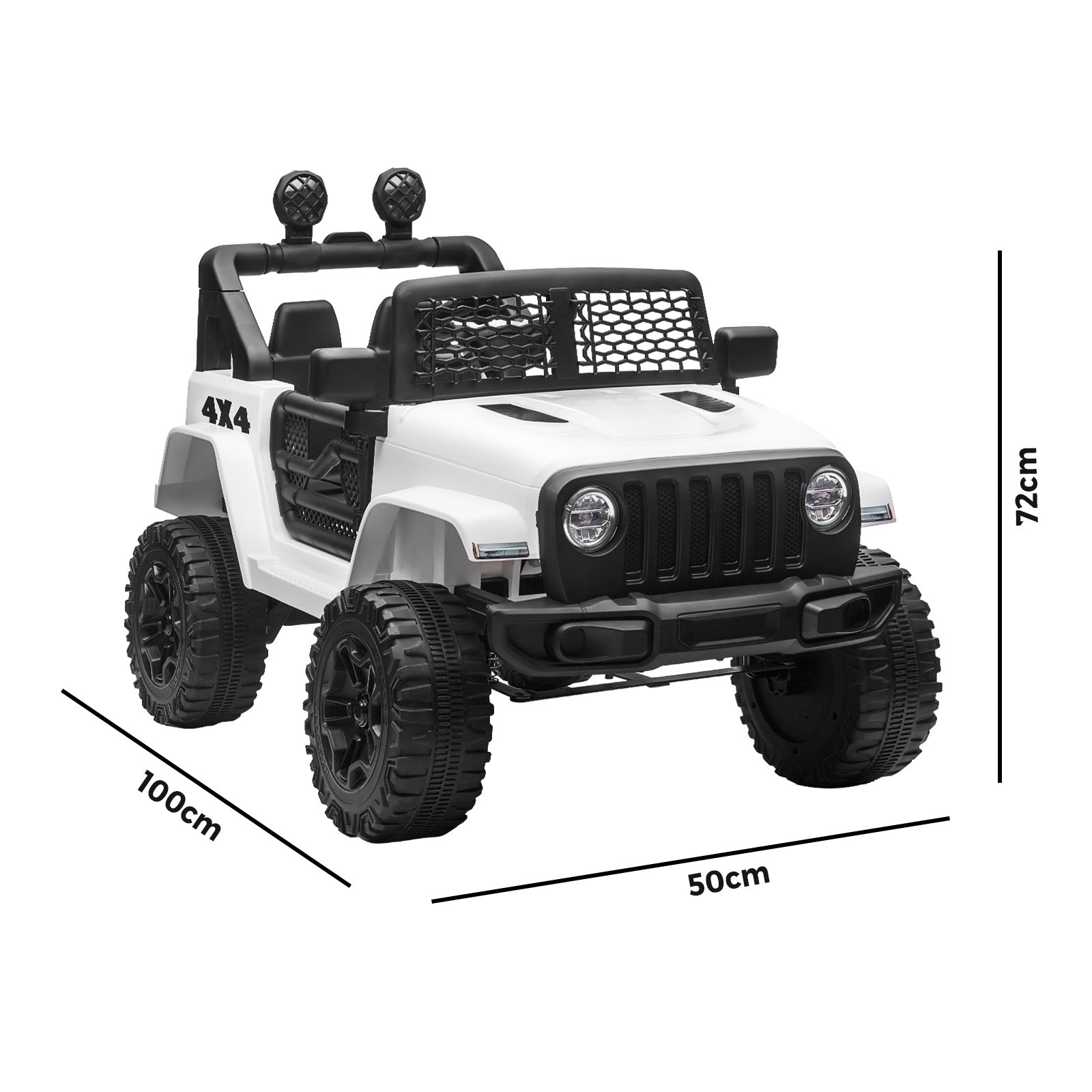 Mazam Kids Ride On Car Electric Toys Jeep 12V Remote Vehicle Car Gift White - Sunyee