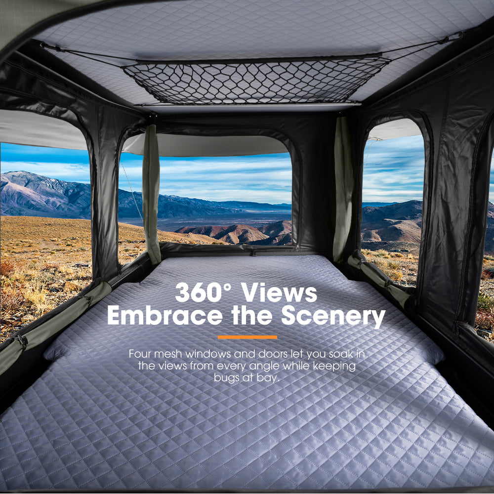 San Hima Gibb Rooftop Tent Hardshell With Ladder Outdoor Waterproof Camping 4WD - Sunyee