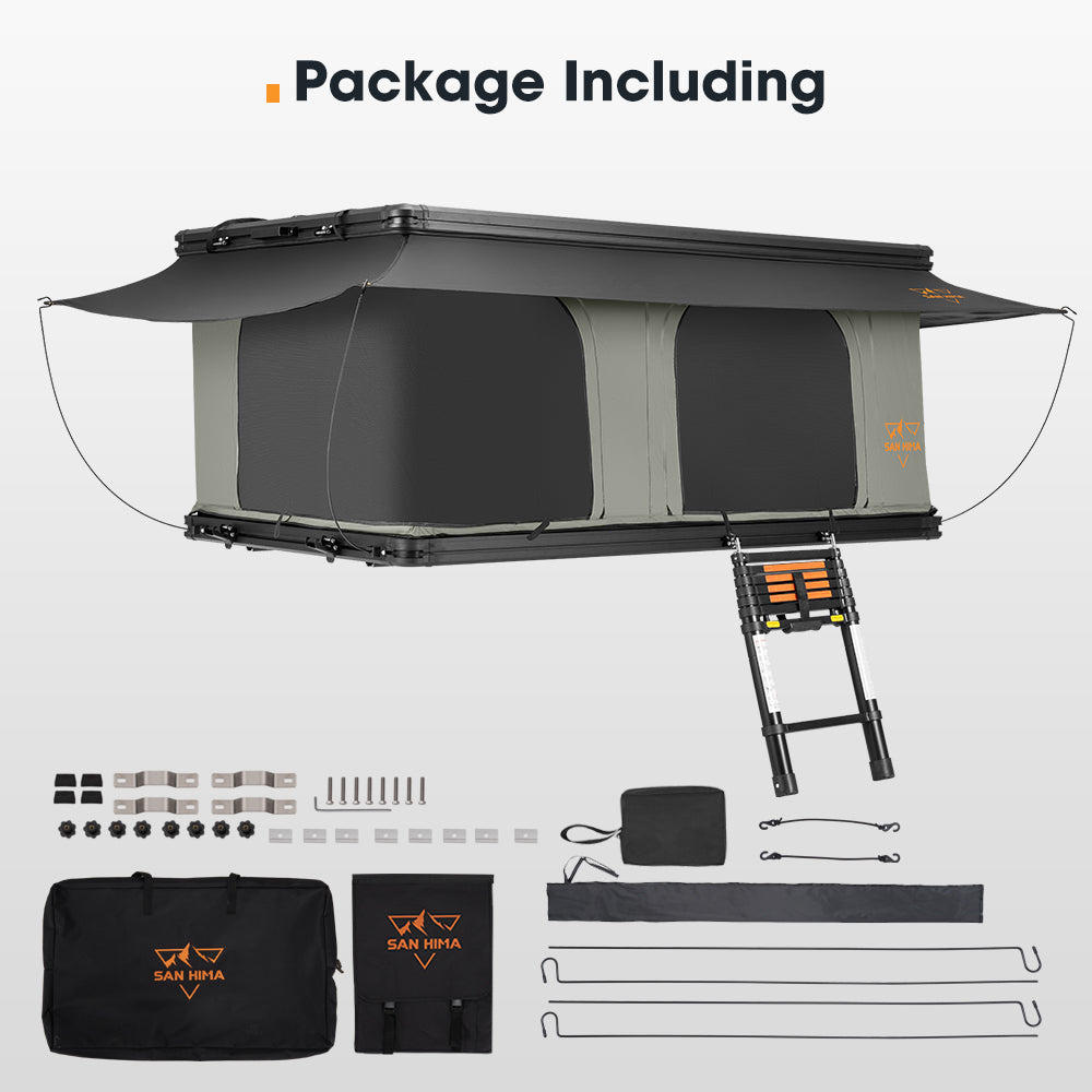 San Hima Gibb Rooftop Tent Hardshell With Ladder Outdoor Waterproof Camping 4WD - Sunyee