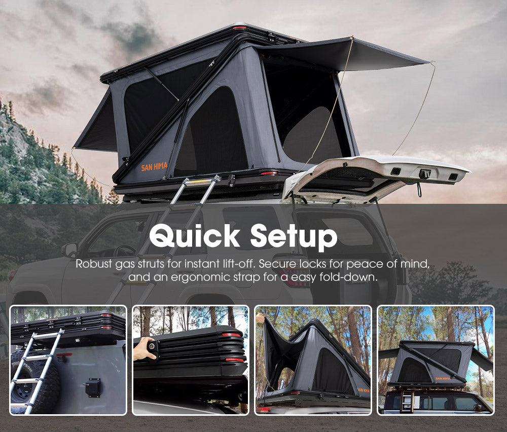 San Hima Kalbarri Z Roof Top Tent Hardshell With Ladder + 130W Solar Panel