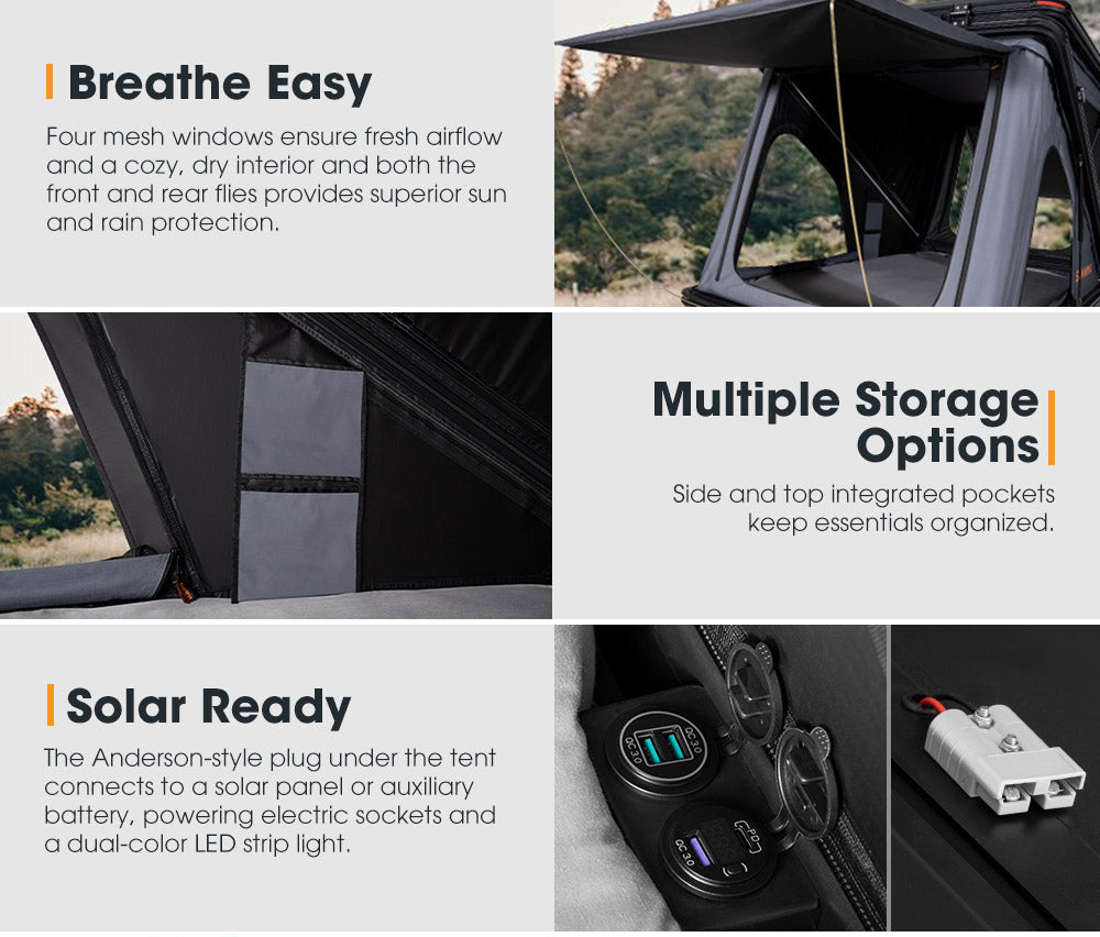 San Hima Kalbarri Z Roof Top Tent Hardshell With Ladder + 130W Solar Panel