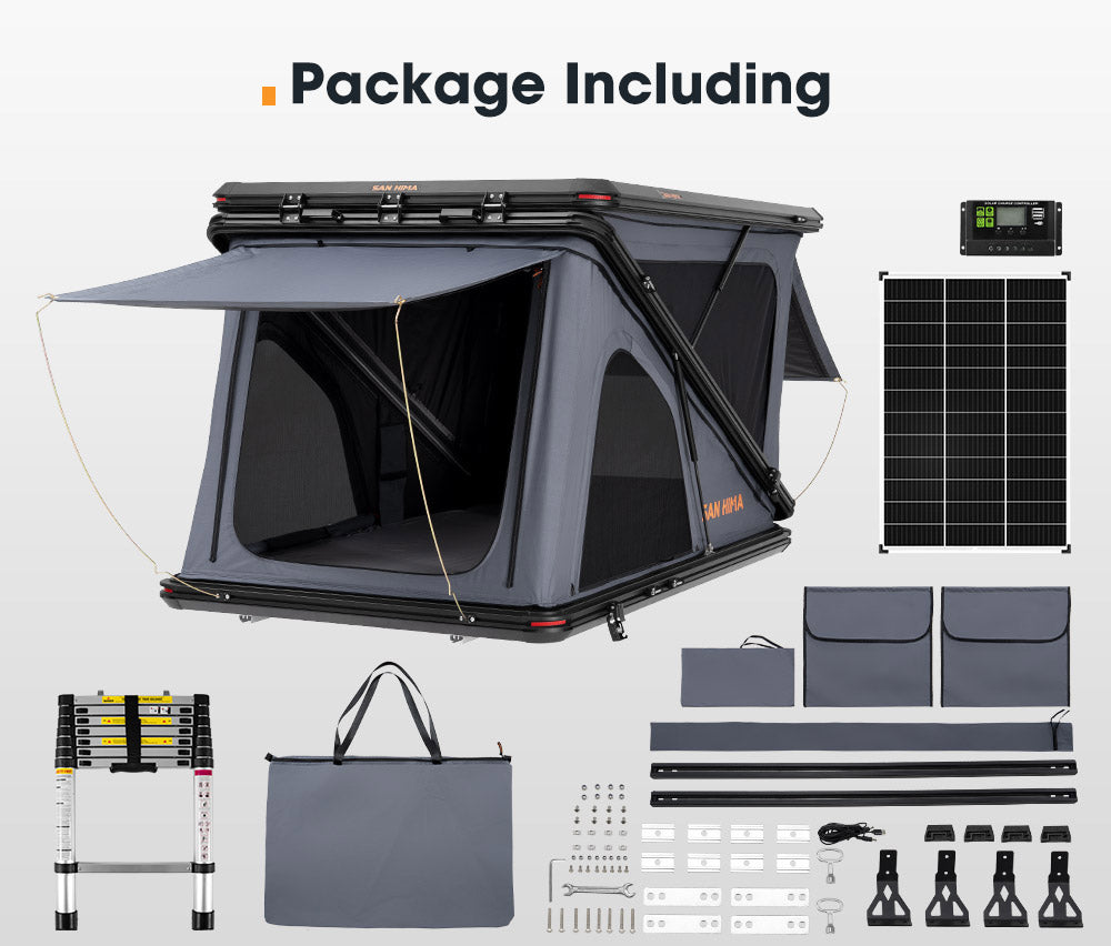 San Hima Kalbarri Z Roof Top Tent Hardshell With Ladder + 130W Solar Panel