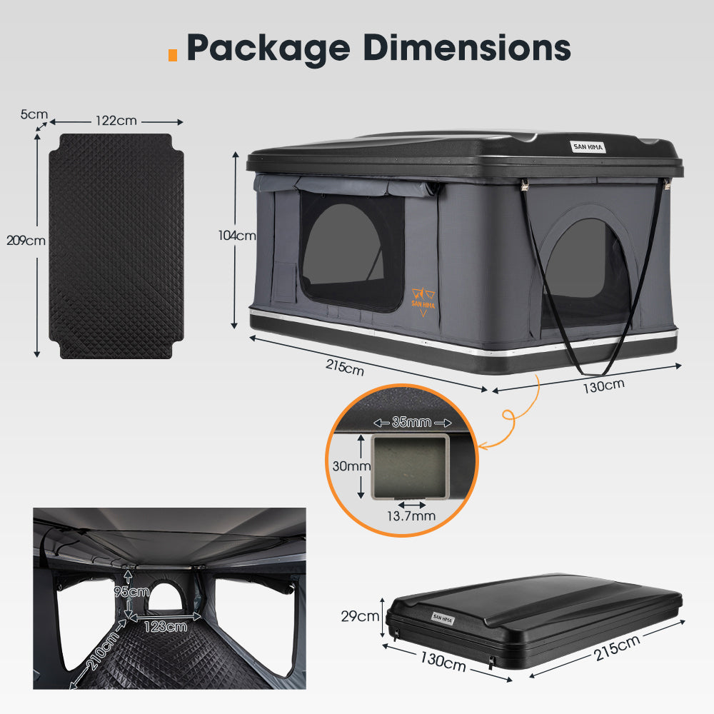 San Hima Jervis Loft Rooftop Tent Pop Up Hardshell With Ladder Waterproof 4x4 - Sunyee