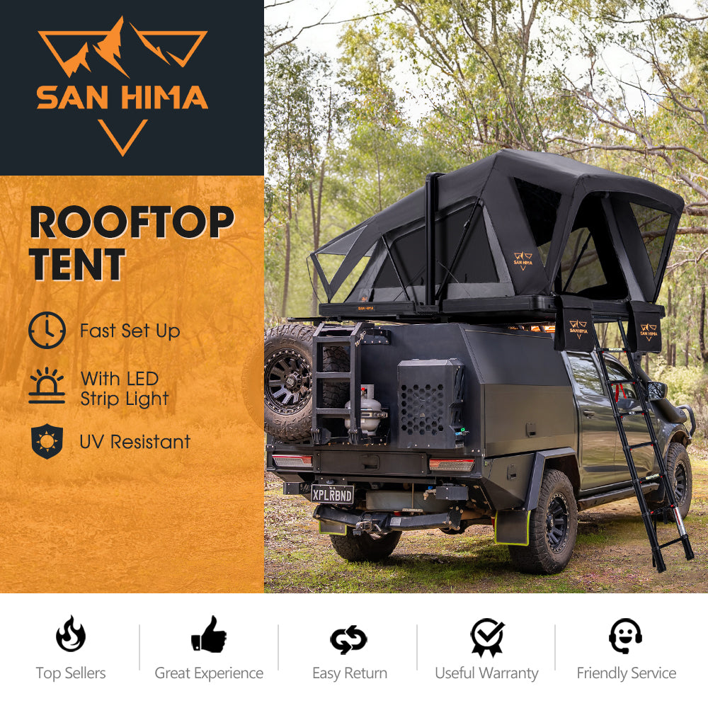 San Hima CapeTop Rooftop Tent Hardshell With Ladder Outdoor Camping 4x4 4WD - Sunyee
