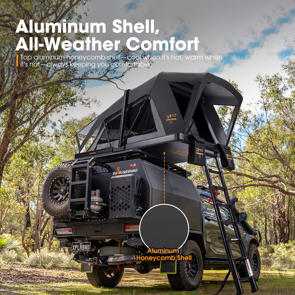 San Hima CapeTop Rooftop Tent Hardshell With Ladder Outdoor Camping 4x4 4WD - Sunyee