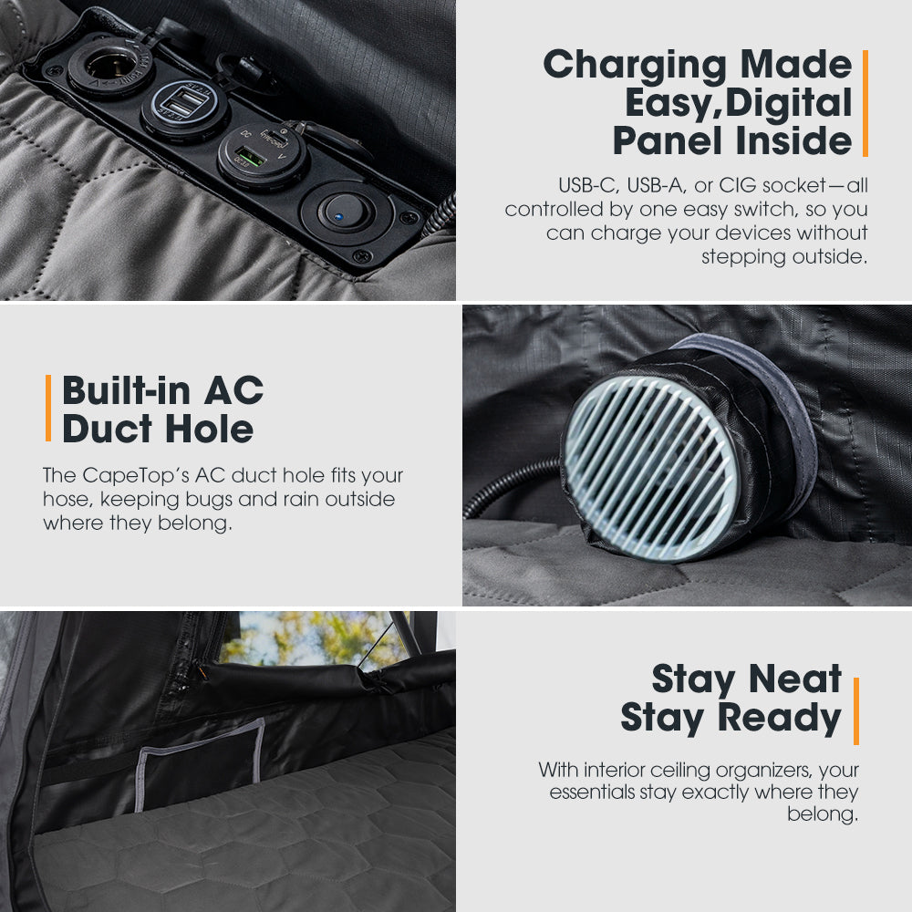 San Hima CapeTop Rooftop Tent Hardshell With Ladder Outdoor Camping 4x4 4WD - Sunyee