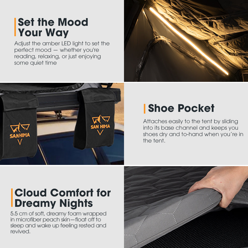 San Hima CapeTop Rooftop Tent Hardshell With Ladder Outdoor Camping 4x4 4WD - Sunyee