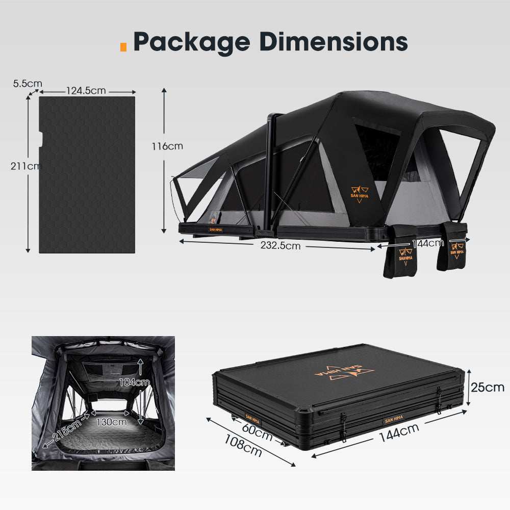 San Hima CapeTop Rooftop Tent Hardshell With Ladder Outdoor Camping 4x4 4WD - Sunyee