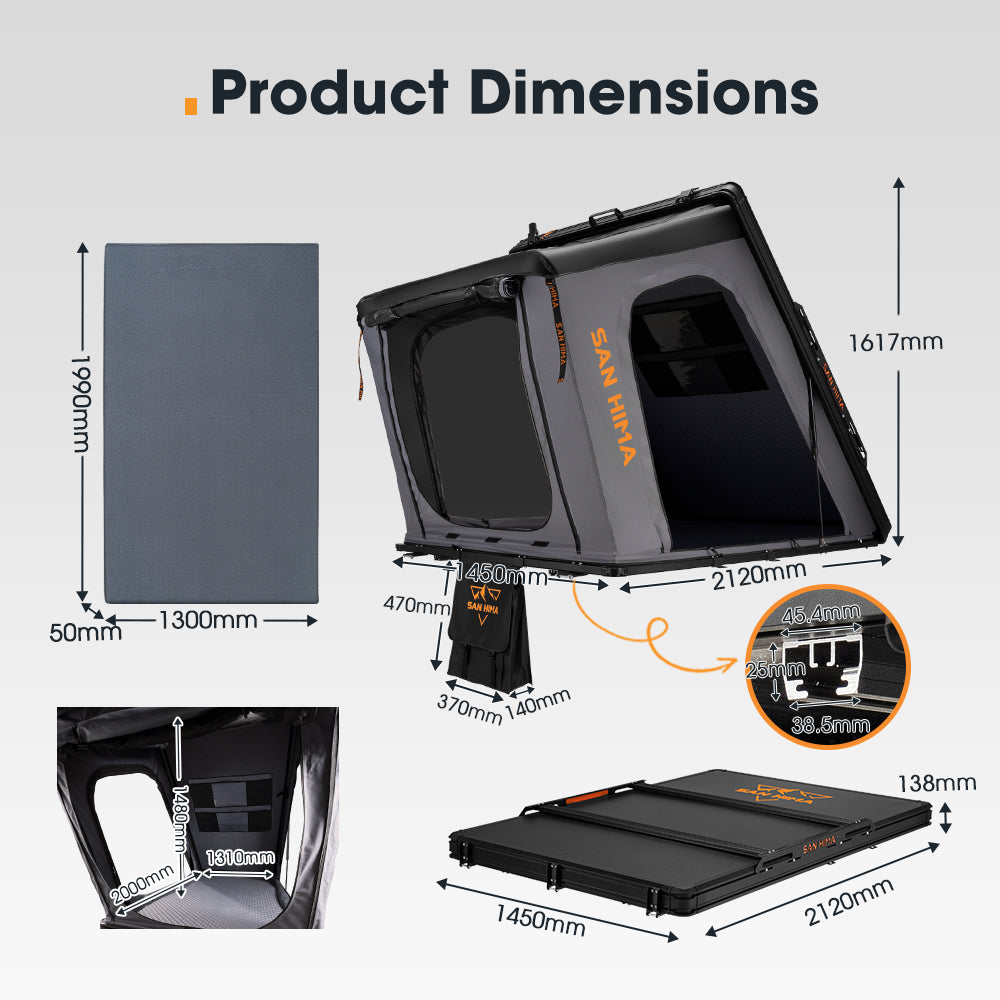 San Hima Kalbarri Gen 2 Roof Top Tent Hardshell With Ladder Camping 4x4 4WD - Sunyee
