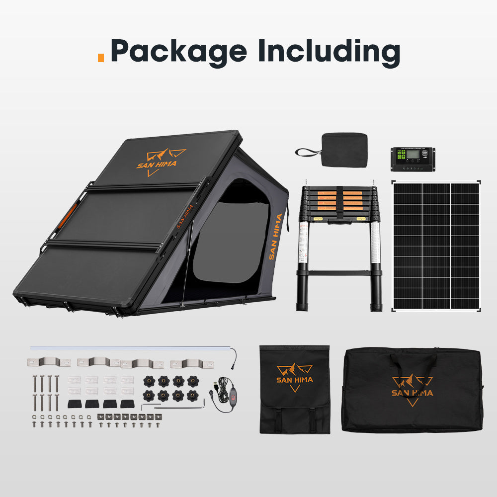 San Hima Kalbarri Gen 2 Roof Top Tent Hardshell With Ladder + 130W Solar Panel - Sunyee