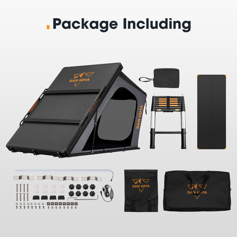 San Hima Kalbarri Gen 2 Roof Top Tent Hardshell With Ladder + 120W Solar Panel - Sunyee