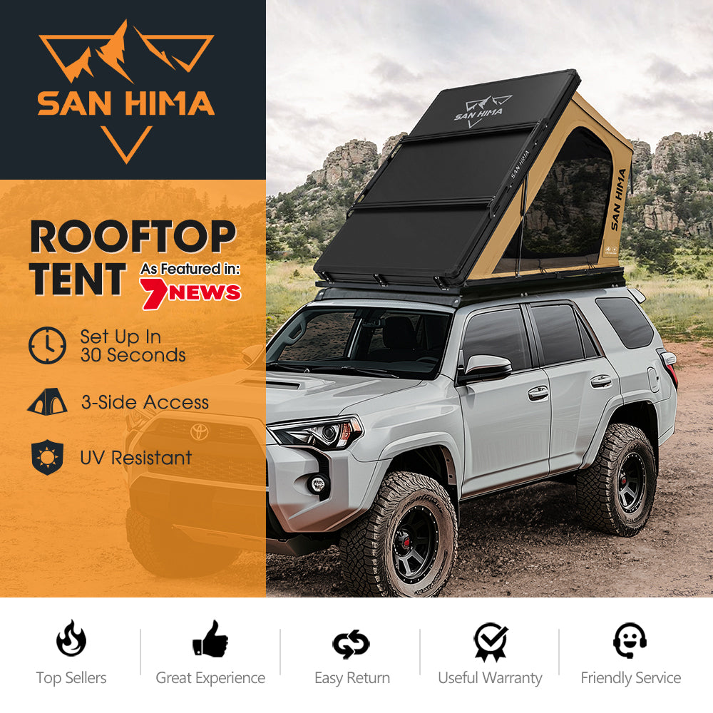 San Hima Kalbarri Gen 2 Roof Top Tent Hardshell With Ladder Camping Khaki - Sunyee