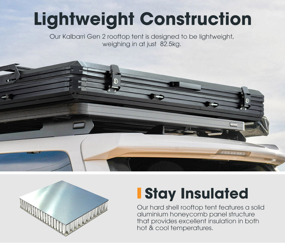 San Hima Kalbarri Gen 2 Roof Top Tent Hardshell With Ladder Camping Khaki 4x4 - Sunyee