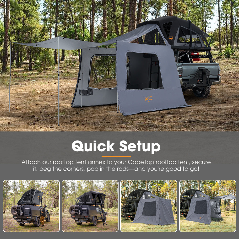San Hima CapeTop Rooftop Tent & Annex Extension Outdoor Camping Waterproof 4x4 - Sunyee