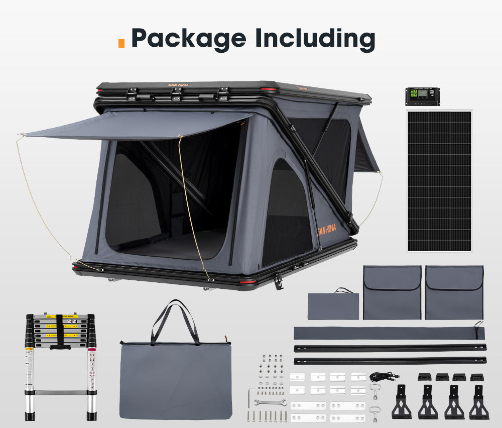 San Hima Kalbarri Z Roof Top Tent Hardshell With Ladder + 200W Solar Panel