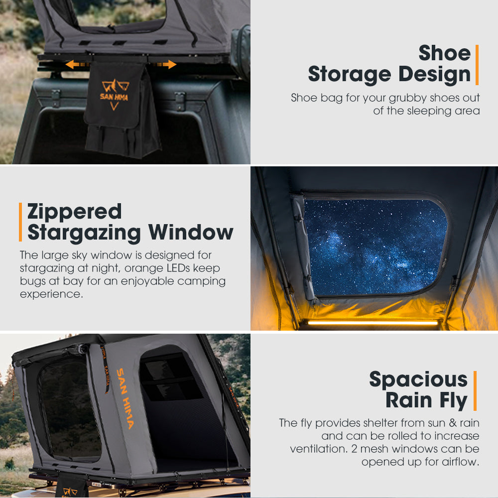 San Hima Kalbarri Gen 2 Roof Top Tent Hardshell With Ladder + 200W Solar Panel - Sunyee